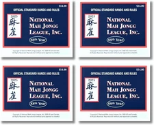 National Mah Jongg League Mahjong Standard Size Cards Four-Pack Bundle - Officia