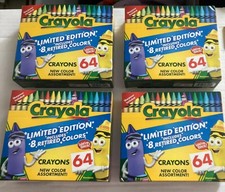 4 Boxes New Limited Edition 64 Pack W/ 8 Retired Colors-Crayola Crayons 256