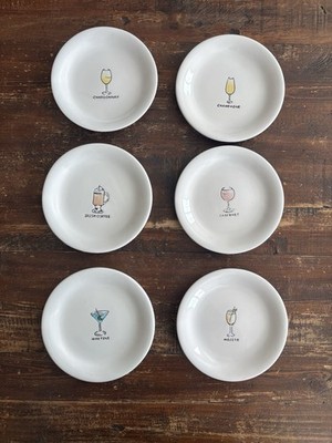 Blackhawk Mkg, LLC Cocktail/Hors d' Oeuvers Martini Champagne Plates Lot Of 6