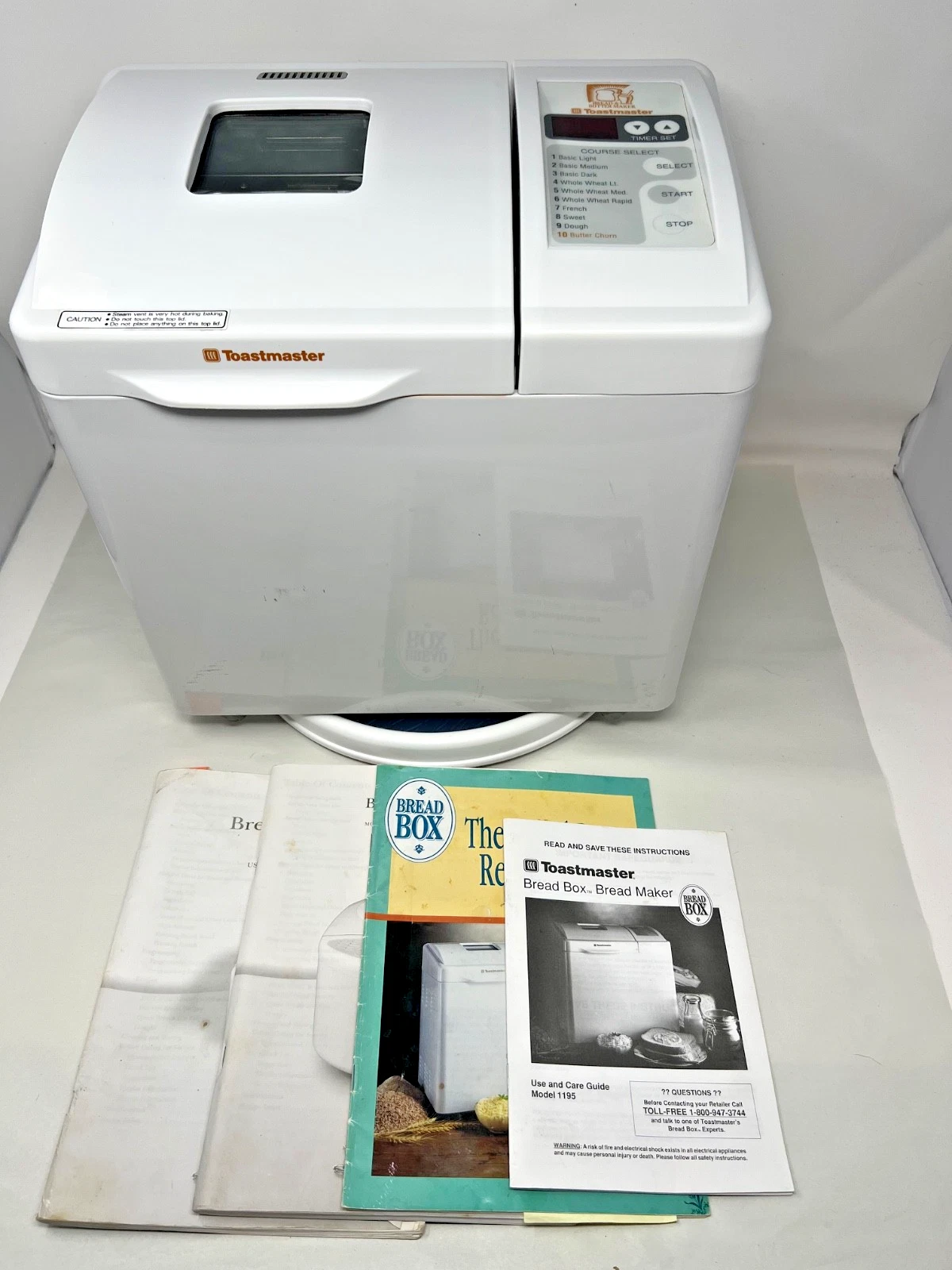 Toastmaster Bread & Butter Maker Model 1195 Programmable Bread Machine w/ Manual
