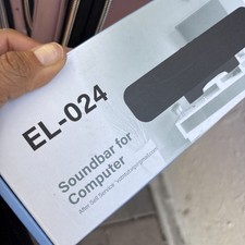 Computer Soundbar Single USB Speakers For Desktop Monitor Black EL-024 Plug Play