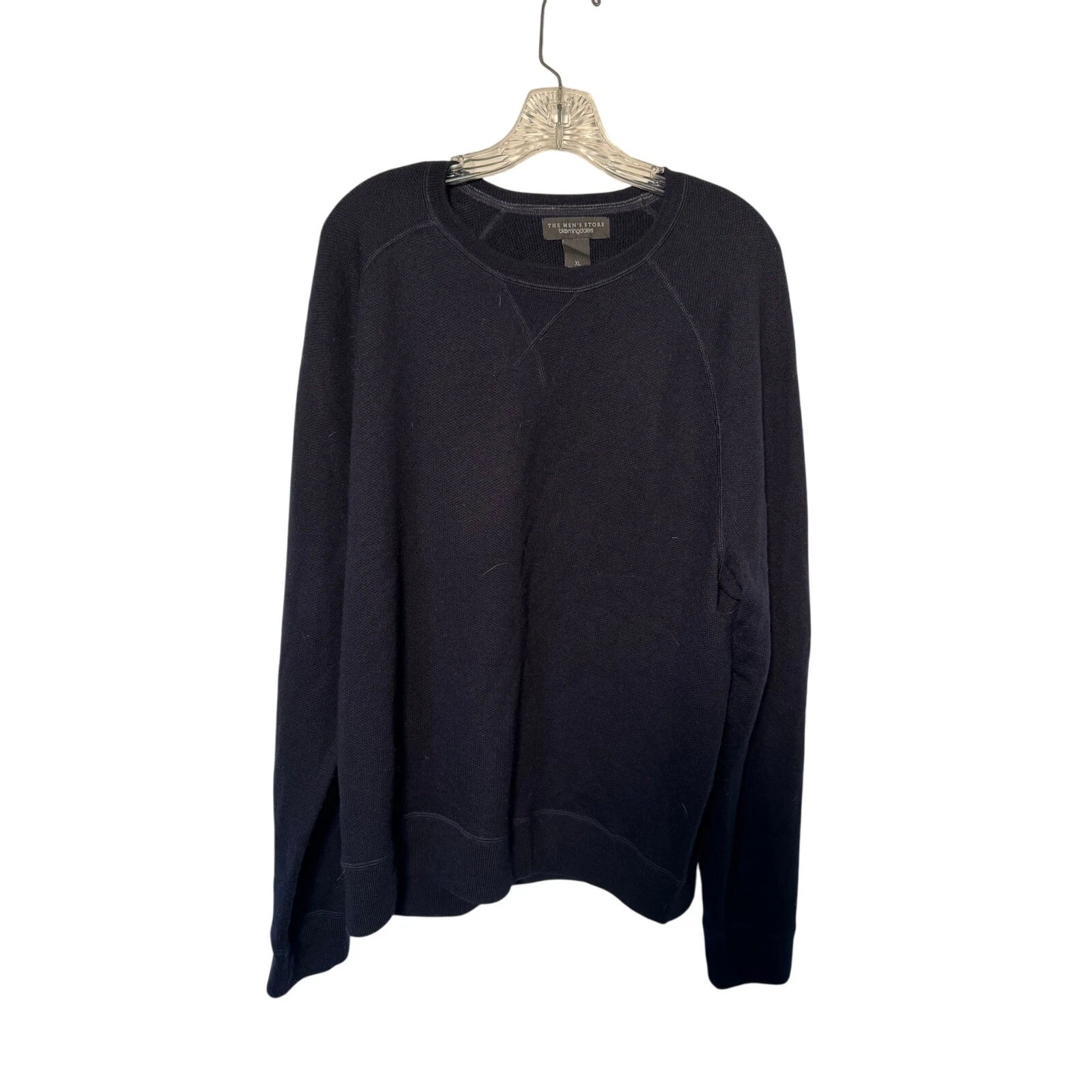 Bloomingdales Mens Merino Wool Pullover Crewneck Sweater Size XL Black