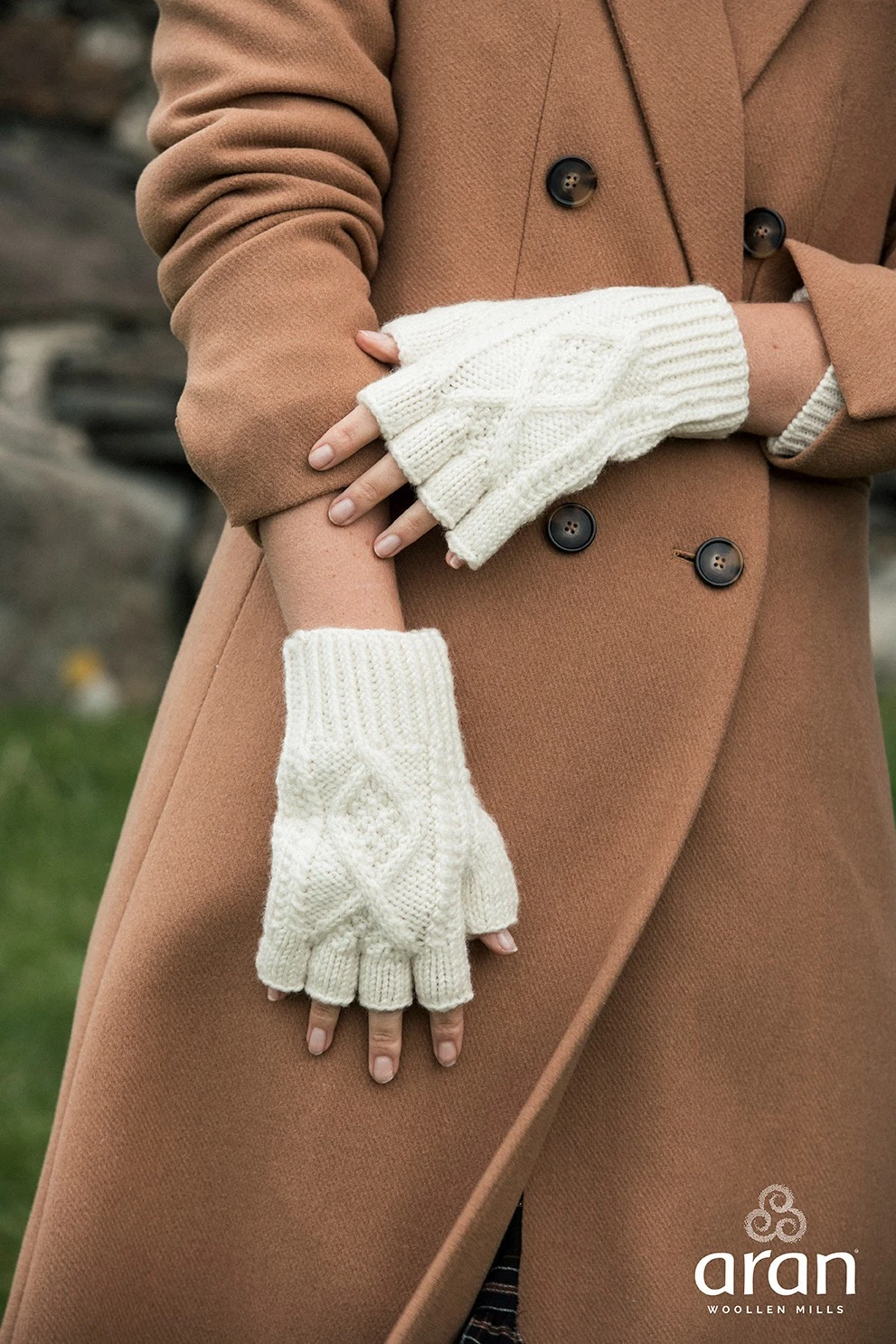 Aran Woollen Mills Wool Fingerless Unisex Gloves