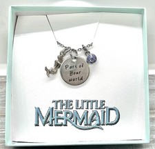 The Little Mermaid themed necklace-Part of your world charm necklace-Ariel