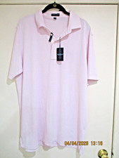 New Peter Millar Crown Crafted Golf Polo Shirt Mens XL PINK Striped Crown Logo