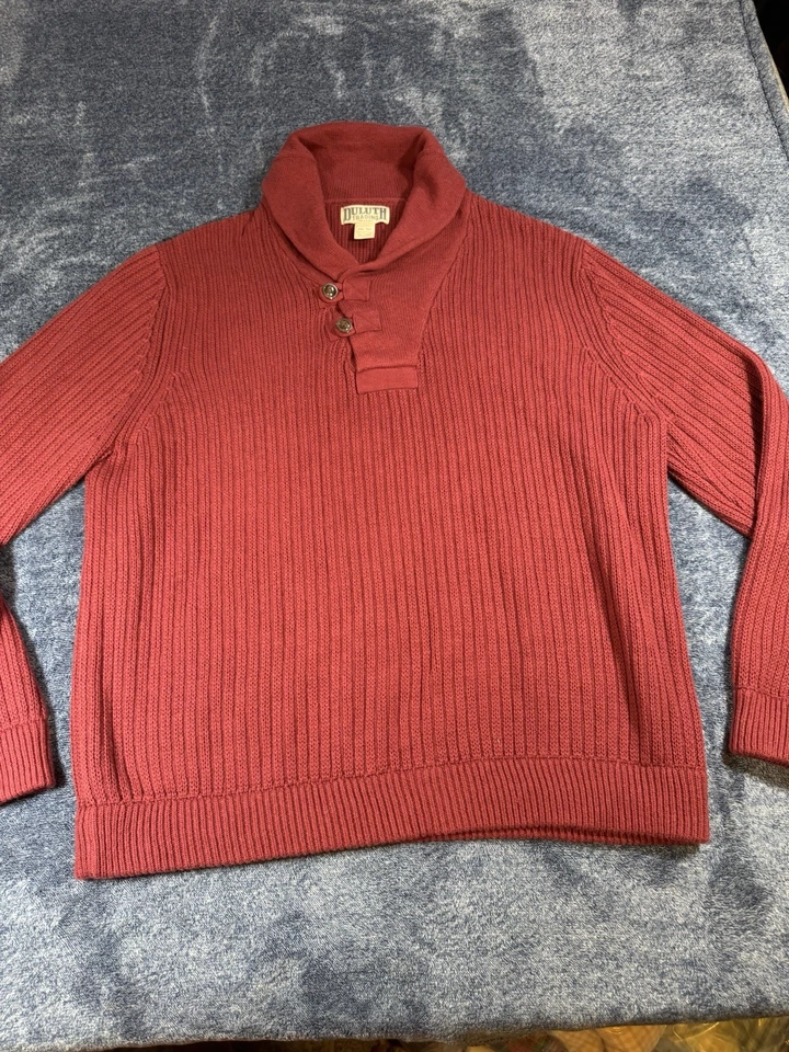 Suéter Duluth Trading Para Hombre Pullover 2XL Alto Naranja Oscuro Óxido Lana Algodón Foto 4 de 4