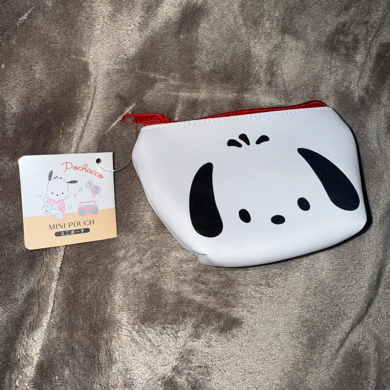 Sanrio Pochacco Mini Pouch White Red Black Lightweight Canvas 2021