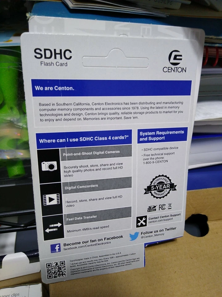 Memory Card, Centon, 16GB, Secure Digital High-Capacity (SDHC), Class 4 Flash  - Image 3 of 4