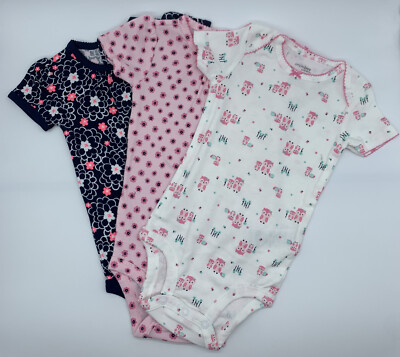 Lot of 3 Simply Joys by Carter's One Piece Bodysuits Pullover 6-9 Months Old