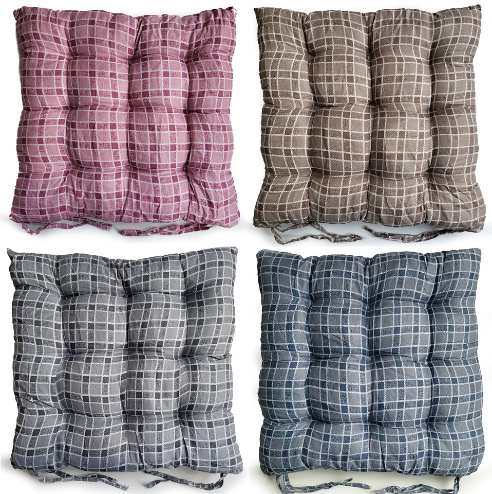 Seat Pad Dining Garden Kitchen Chair Cushions Tie On ABSTRACT - Image 3 of 3