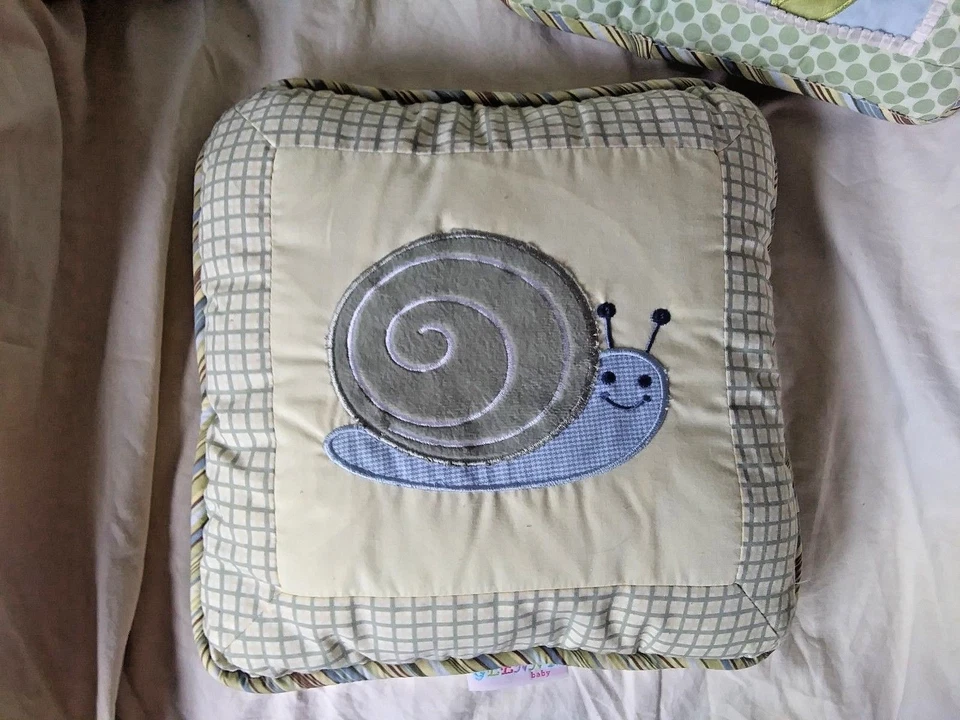 Almohada colgante de pared verde amarillo rana tortuga caracol Geenny Baby Foto 3 de 4