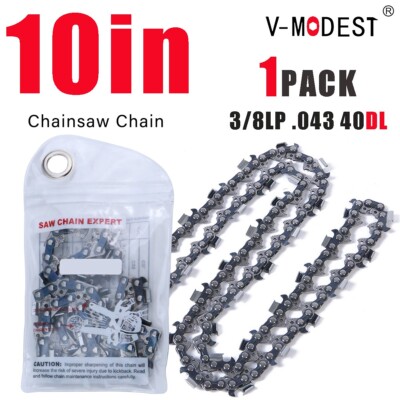 10-Inch Chainsaw Chain – 3/8 LP .043 Gauge 40DL For Ryobi, Black & Decker LCS1020 & More