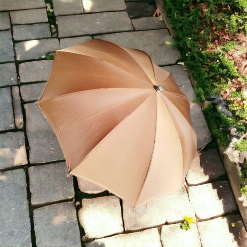 Antique umbrella umbrella Belami France brown accessory vintage period - Picture 9 of 9