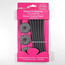 Kochblume Silicone Drinking Straws 6 pcs Food Grade, Eco-friendly BPA Free NWT