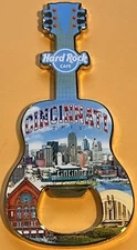 Hard Rock Cafe CINCINNATI 2021 Guitar MAGNET Bottle Opener V20 City Tee-Shirt
