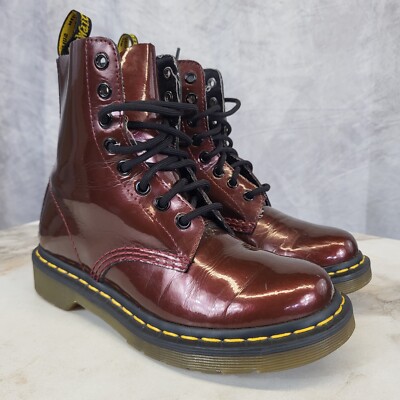 Martens Pascal Shiny Cherry Red Patent Leather Women's Size