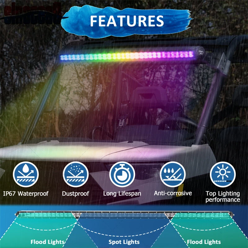 Barra de luz RGBW de 50" aplicación de persecución que cambia de color y control remoto para Nissan Titan Foto 2 de 4