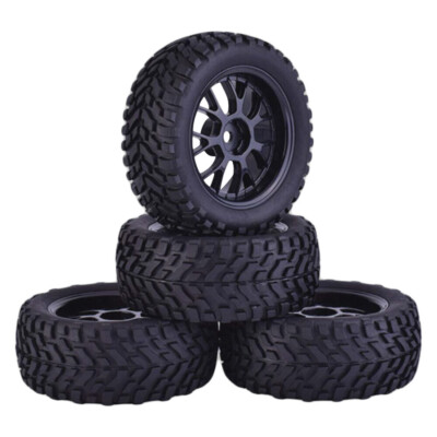 4x 75mm Rubber Rally Climbing Car Offroad-Felgenreifen Für HSP 1:10 RC Car