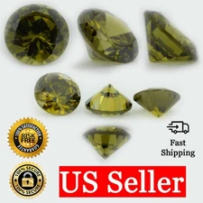 Loose Round Cut Peridot CZ Stone Single Cubic Zirconia August Birthstone Shape