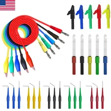 30PCS Multimeter Test Leads Set Back Probe Kit Alligator Clip Leads for Testing