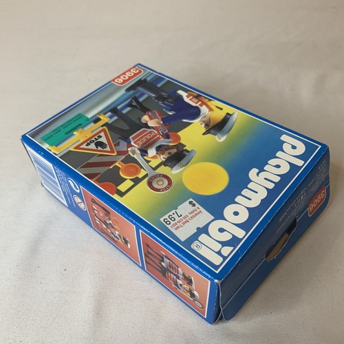 Vintage Playmobil 3906 Police Traffic Cops Stop Sign Figures New in Box eBay