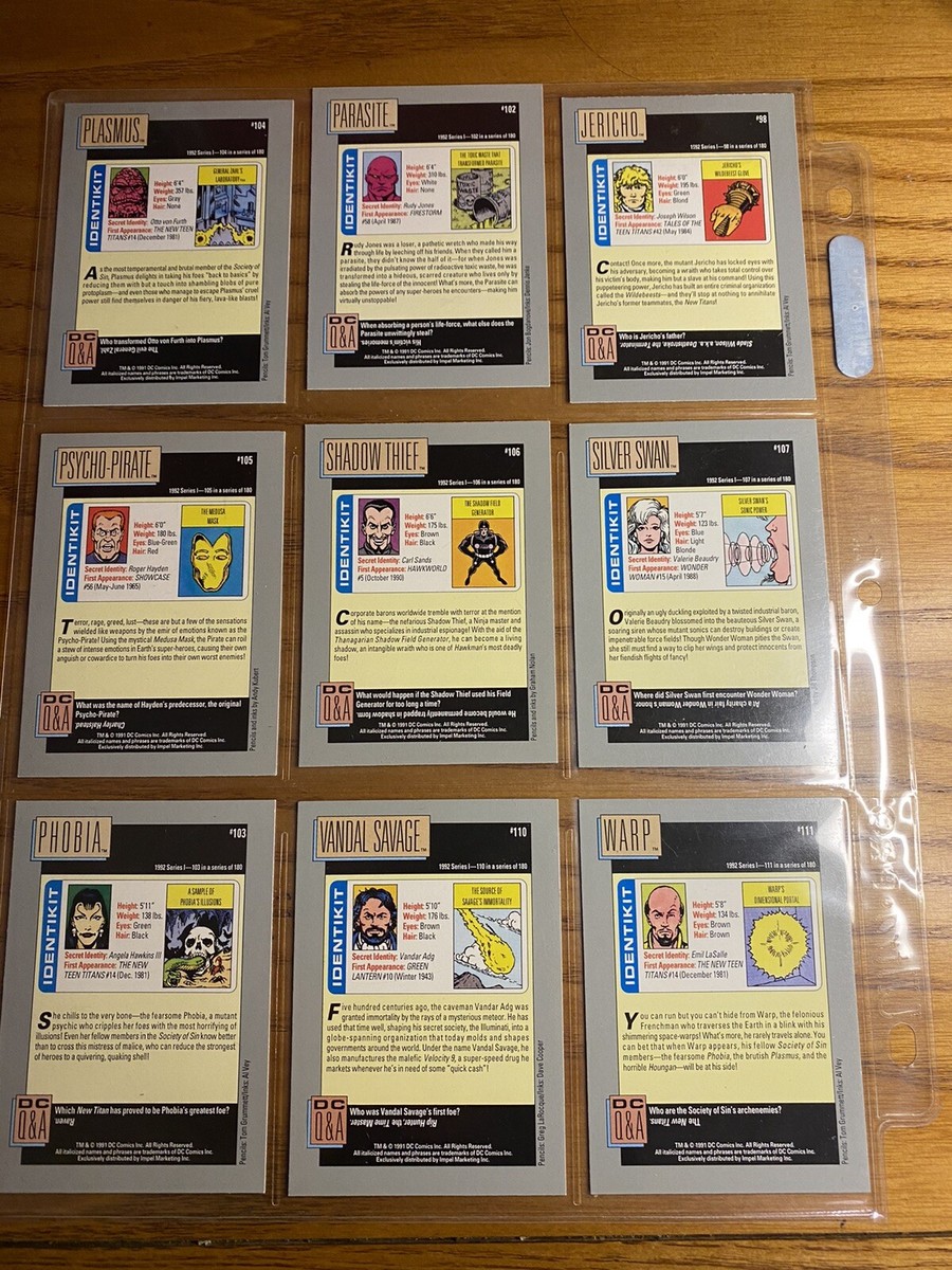 Vintage 1992 DC Comic Books Earth's Mightiest Villains Series 1