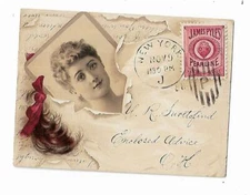 1889 Trade Card James Pyles Pearline Hines West Farmington Maine Letter Address