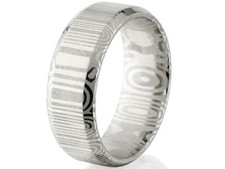New 8mm Wide Damascus Steel Ring