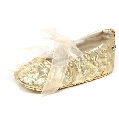 F4804 ballerina culla bimba baby girl SIMONETTA tiny gold tissue shoe