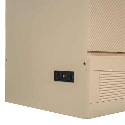 Queen Size Murphy Bed with Drawer & USB Ports for Small Apartment/Studio-Golden - Picture 4 of 22