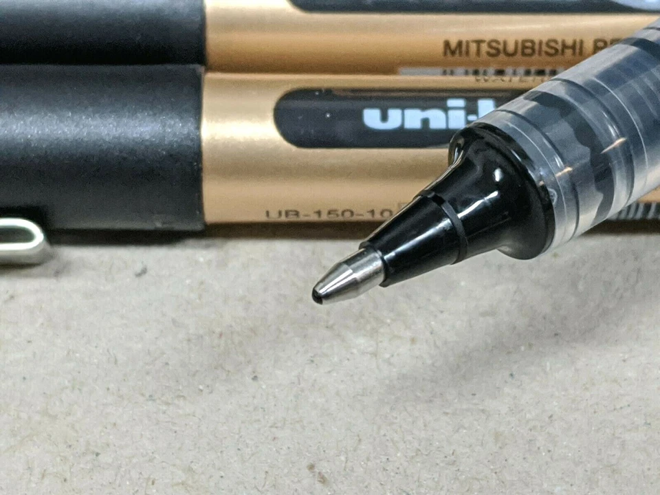 12 x Uni-ball Eye Pigment Ink Roller Ball Pen Black 1.0mm Broad UB-150 - image 2 of 4