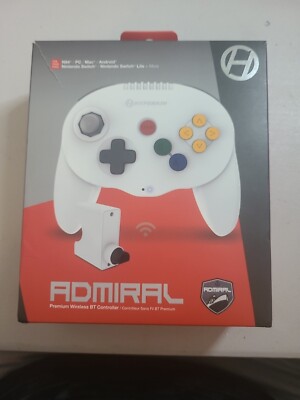 Hyperkin Admiral Premium BT Controller for N64/Switch/PC/MAC/And Android  White!