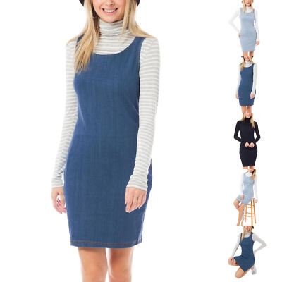 MixMatchy Sleeveless Basic  Stretchable Denim Midi Dress