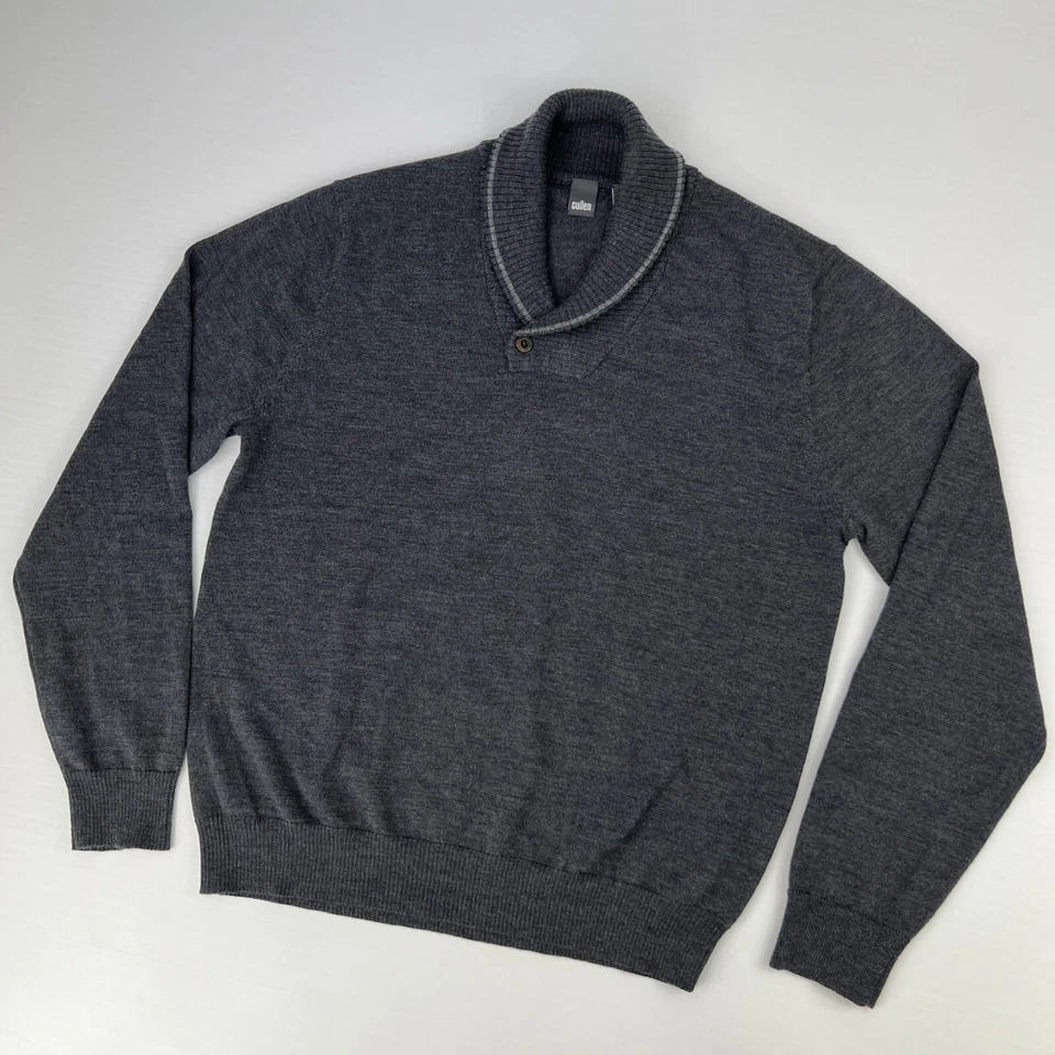 Cullen Sweater Men Extra Large Merino Wool Sweatshirt Jumper Collar Work Core No - Image 2 of 4