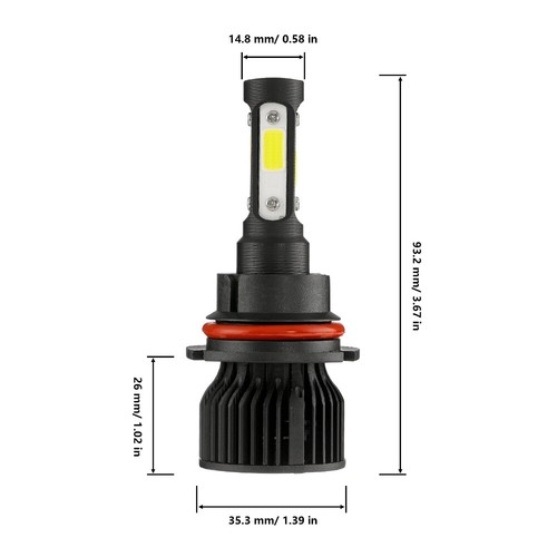 4sides 9007 HB5 COB LED Headlight Bulbs Conversion Kit High Low Beam 6000K White - Picture 11 of 12