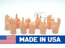 10-Pack Tiny Finger Hands Little Rubber Finger Hand Flat Hand Mini Realistic