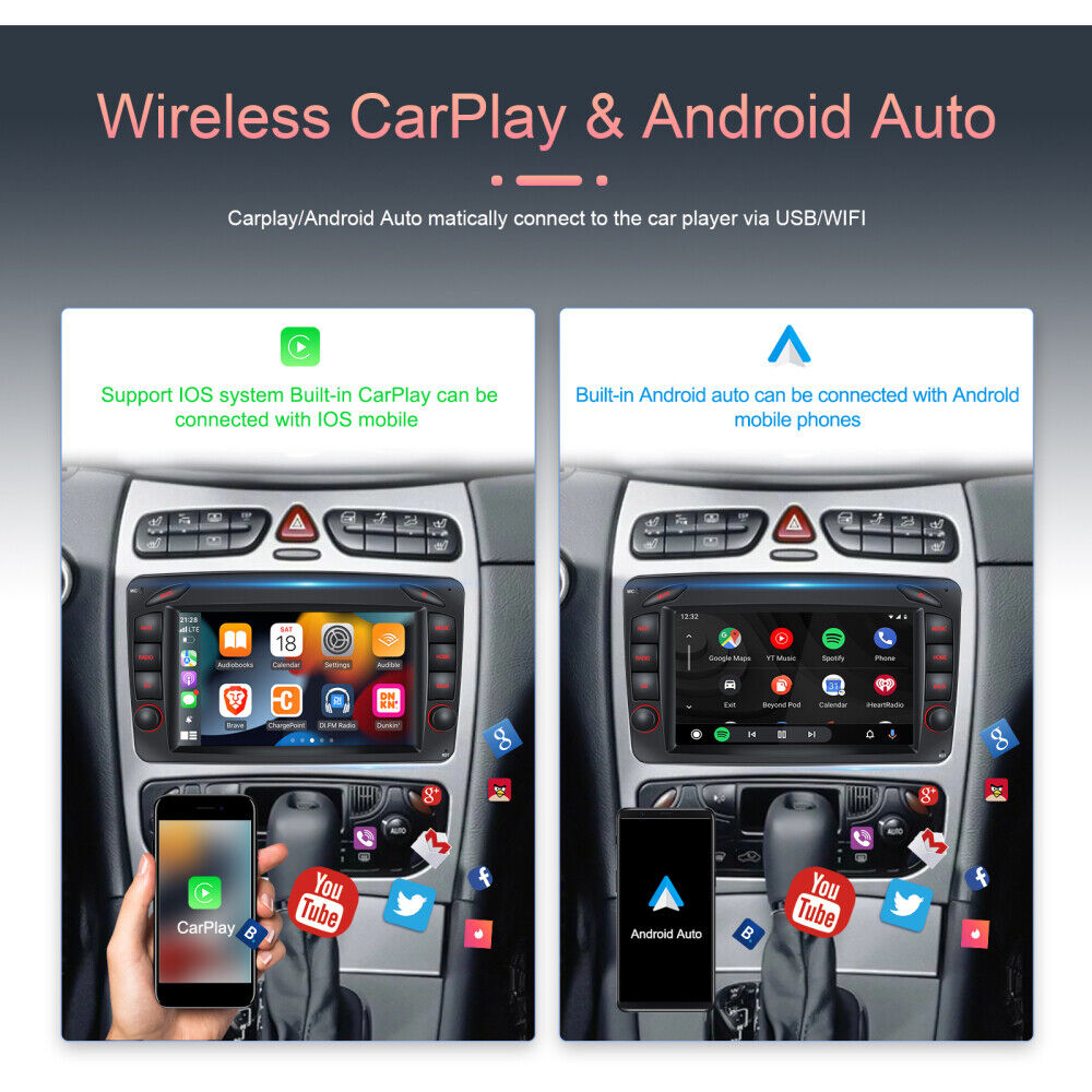 64G Android 13 Autoradio Für Mercedes Benz CLK W209 W203 W463 W208 GPS Navi Kam