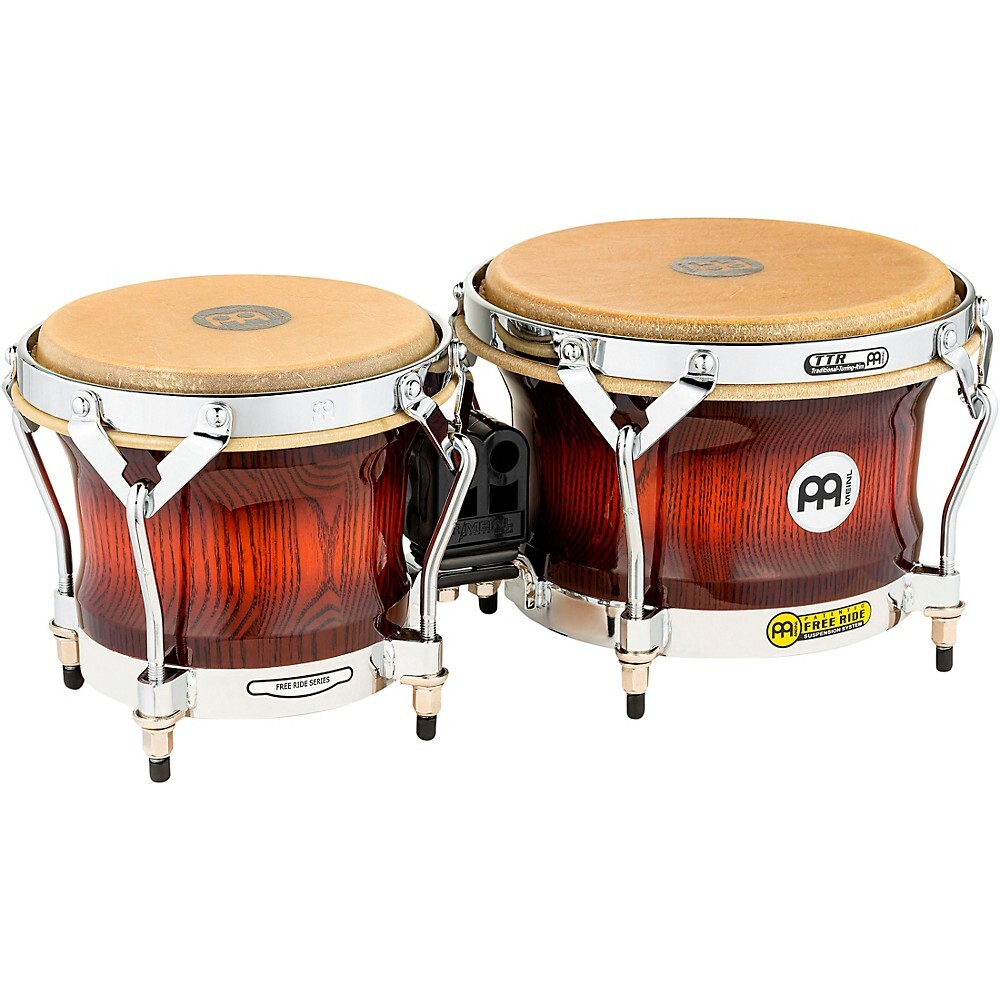 Meinl Free Ride Woodcraft Bongos 7in & 9in Antique Mahogany Burst