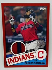 2020 Topps Series 2 1985 Anniversary Patch  #85TR-CSO Carlos Santana Red #04/25
