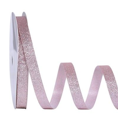 3/8'' Glitter Ribbon 20 Yards Rose Pink for Wrapping Crafts & Bow Making