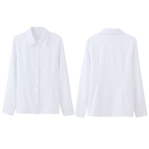 Ladies Casual Workwear Solid Shirt Button-up OL Work Blouse Womens Business Tops - Picture 9 of 30