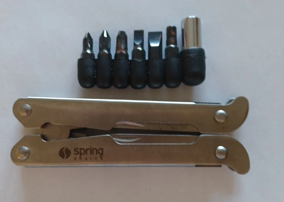 Multi Tool SPRING SOURCE Open Needle Nose Pliers With Cutter Compact 15 tools