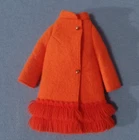 Vintage Barbie Clothes - MOD Era Barbie 1789 Fiery Felt Orange Coat