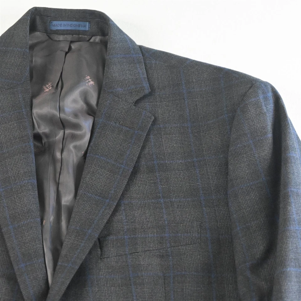Ryan Seacrest 42S 34x30 Gray Glenn Check Wool Mens Jacket Pants Suit - Image 3 of 4