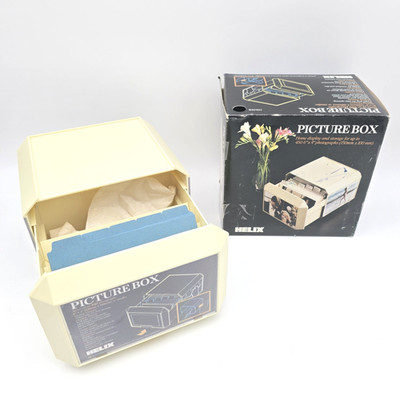 Vintage Helix Bilderbox Foto Aufbewahrung 6x4 Vitrine nie benutzt NOS