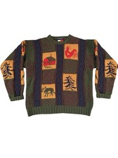 Tommy Hilfiger Sweater Men XL Chunky Heavy Cable Knit VTG 90  s Farm Cabincore