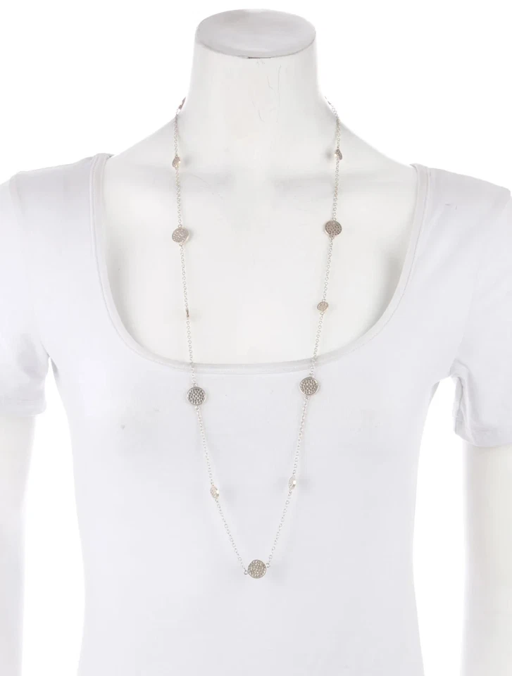Collar Anna Beck Clásico Largo Multi-Disco Estación Plata Esterlina Mujer Foto 3 de 4