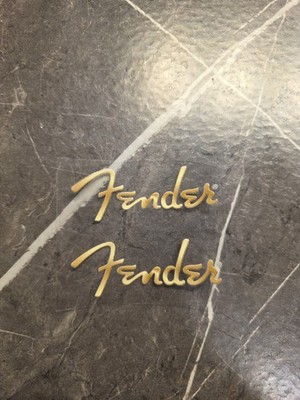 2 PC. Fender Gold Color UV DTF Instant Headstock Decal