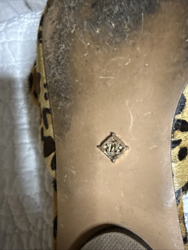 Nanette Lepore Ester Mujer Leopardo Tobogán Planos Mula EE. UU. Talla 7M Foto 4 de 4