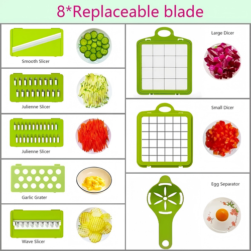 16-In-1 Fruit Vegetable Slicer Cutter Food Onion Veggie Dicer Chopper Kitchen - Picture 14 of 24